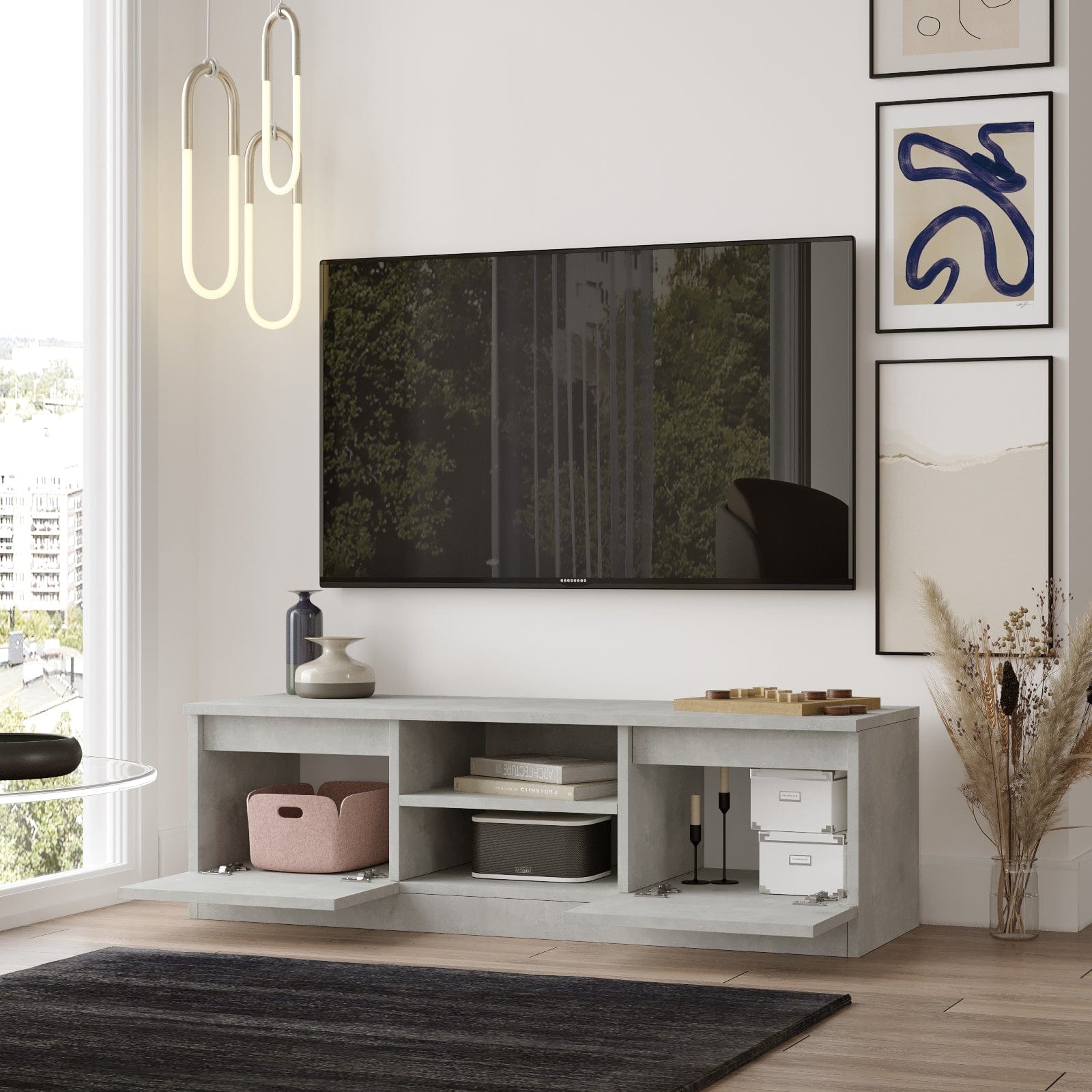 Mobile TV con 2 ante Silva SV1-RT Stone Grigio (2)