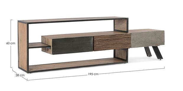 Bizzotto Mobile TV con 3 cassetti Manchester Naturale