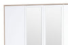 Mobiletto in legno chiaro con 4 ante, 3 cassetti e specchio, Milo 02 Rovere Sonoma / Bianco, largh. 187x largh. 62x alt. 206 cm (3)