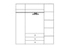 Mobiletto in legno chiaro con 4 ante, 3 cassetti e specchio, Milo 02 Rovere Sonoma / Bianco, largh. 187x largh. 62x alt. 206 cm (5)