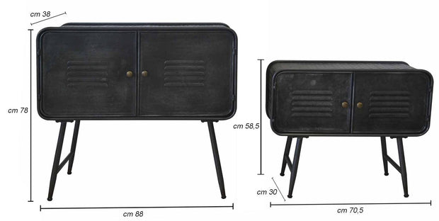 Mobiletto Iron School Coppia cm 88x38x78 - cm 70,5x30x58,5 (9)