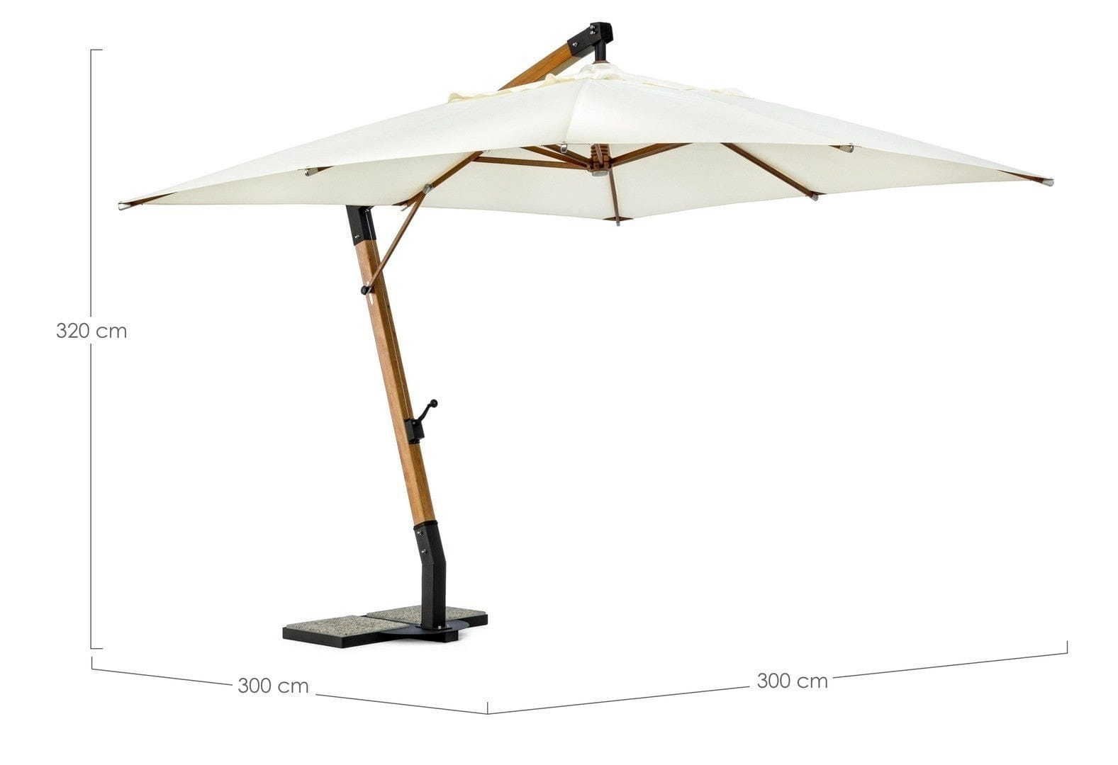 Bizzotto Ombrellone sospeso da giardino Capua Piccola Avorio