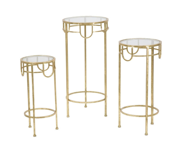 P/Telefono Gold Set 3 Pz cm Ø 33x70-28x60-23x50