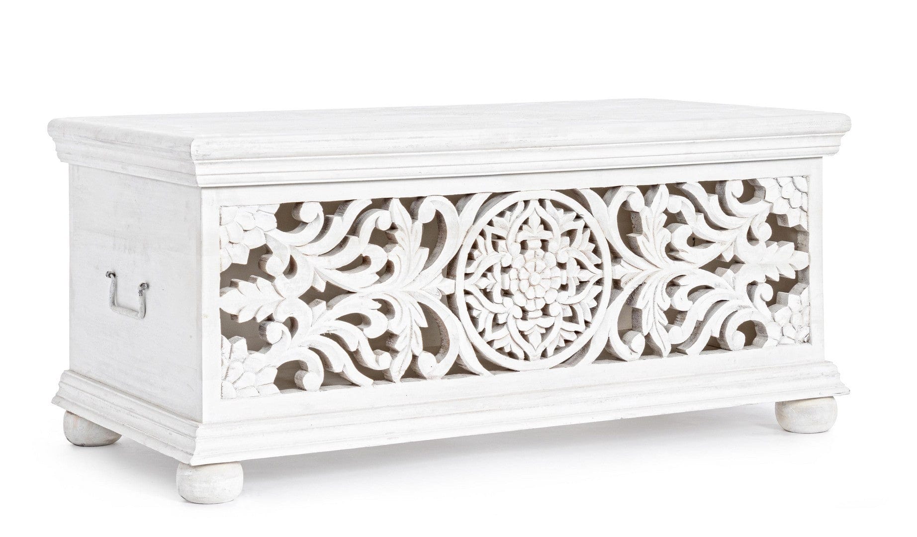 Bizzotto Panca con contenitore in legno Alinta Bianco