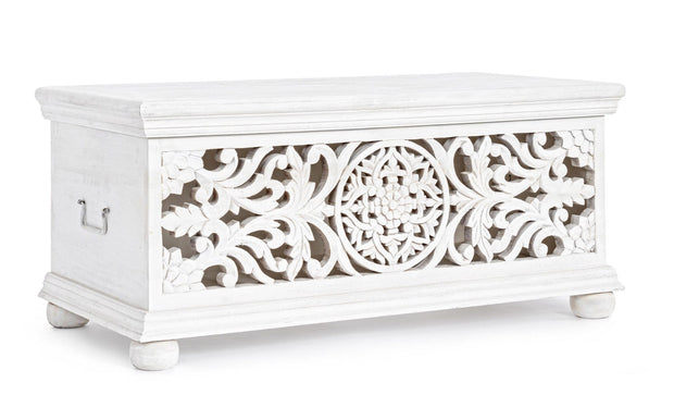 Bizzotto Panca con contenitore in legno Alinta Bianco