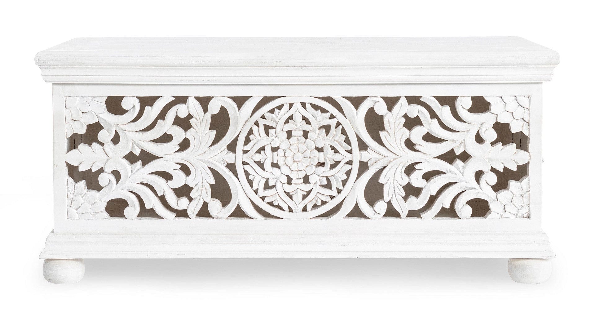 Bizzotto Panca con contenitore in legno Alinta Bianco