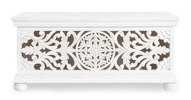 Bizzotto Panca con contenitore in legno Alinta Bianco