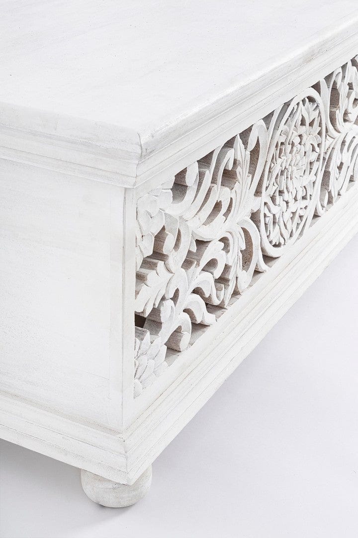Bizzotto Panca con contenitore in legno Alinta Bianco