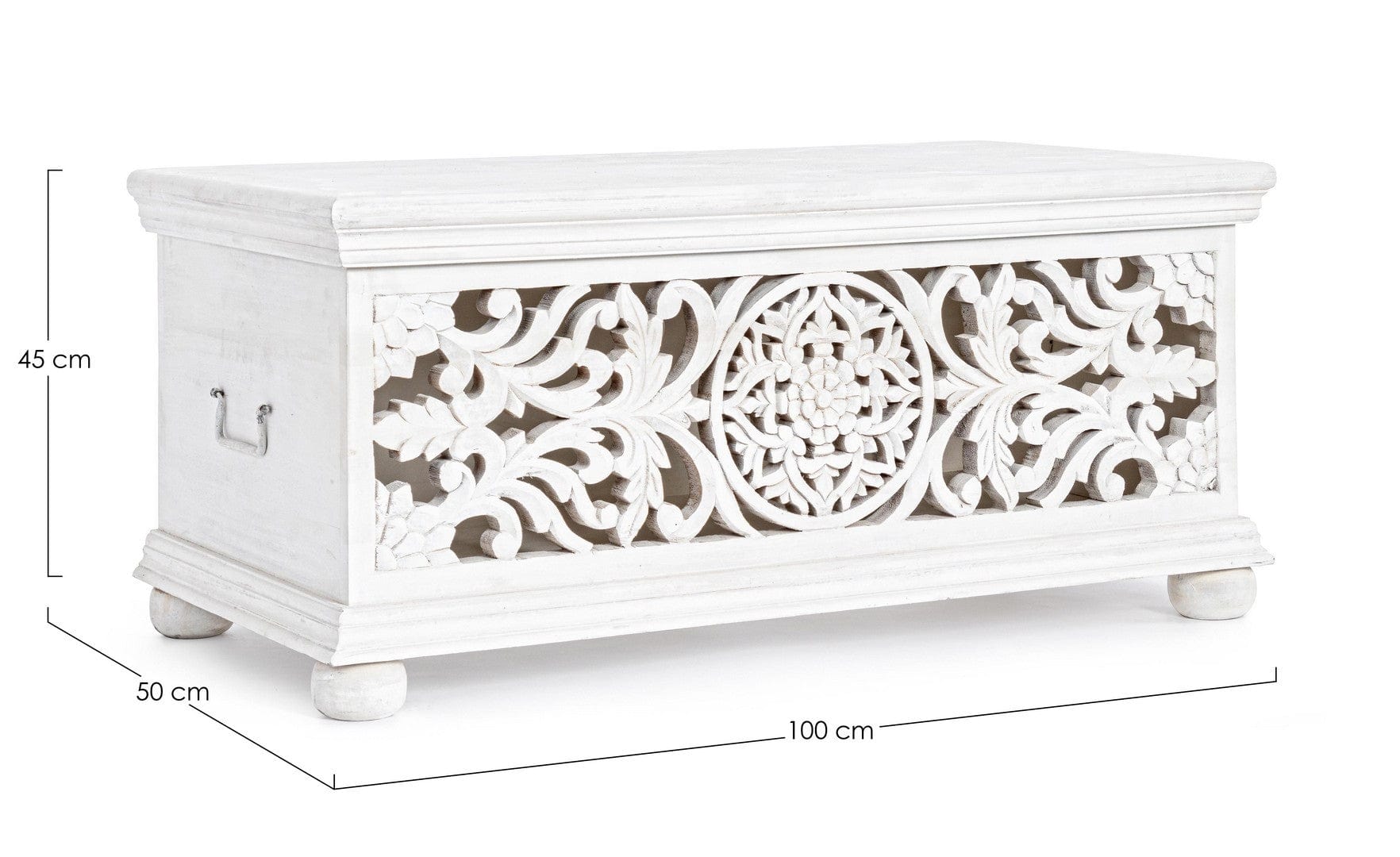 Bizzotto Panca con contenitore in legno Alinta Bianco