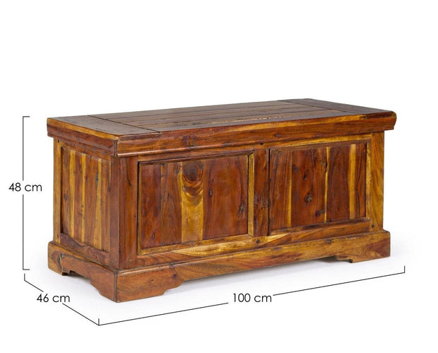 Bizzotto Panca con contenitore in legno Chateaux Naturale