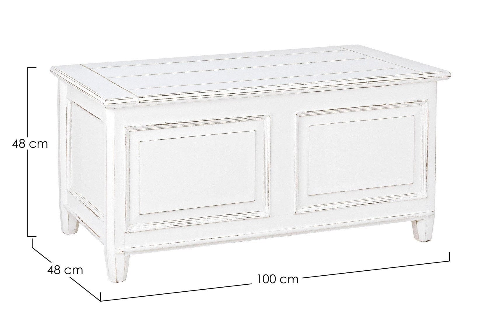 Bizzotto Panca con contenitore in legno Colette Bianco
