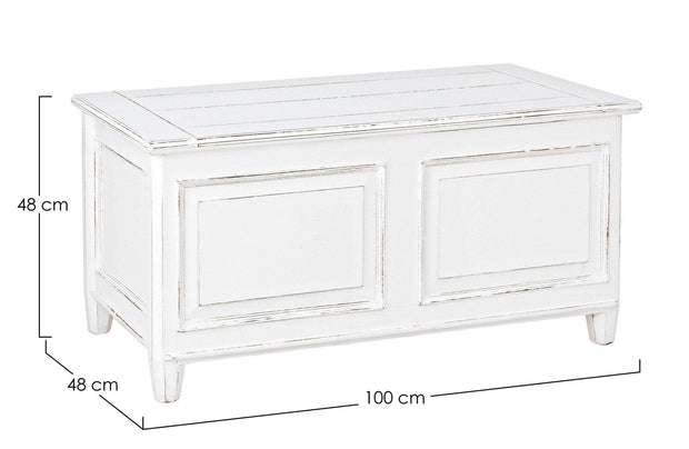 Bizzotto Panca con contenitore in legno Colette Bianco