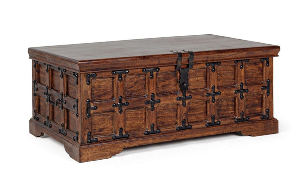 Bizzotto Panca con contenitore in legno Jaipur Noce