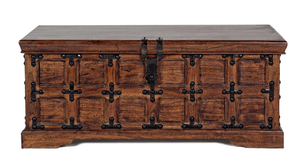 Bizzotto Panca con contenitore in legno Jaipur Noce