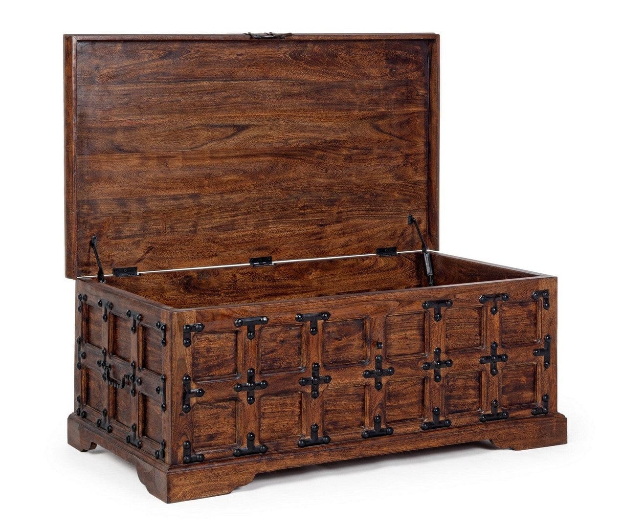 Bizzotto Panca con contenitore in legno Jaipur Noce
