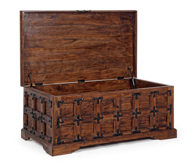 Bizzotto Panca con contenitore in legno Jaipur Noce