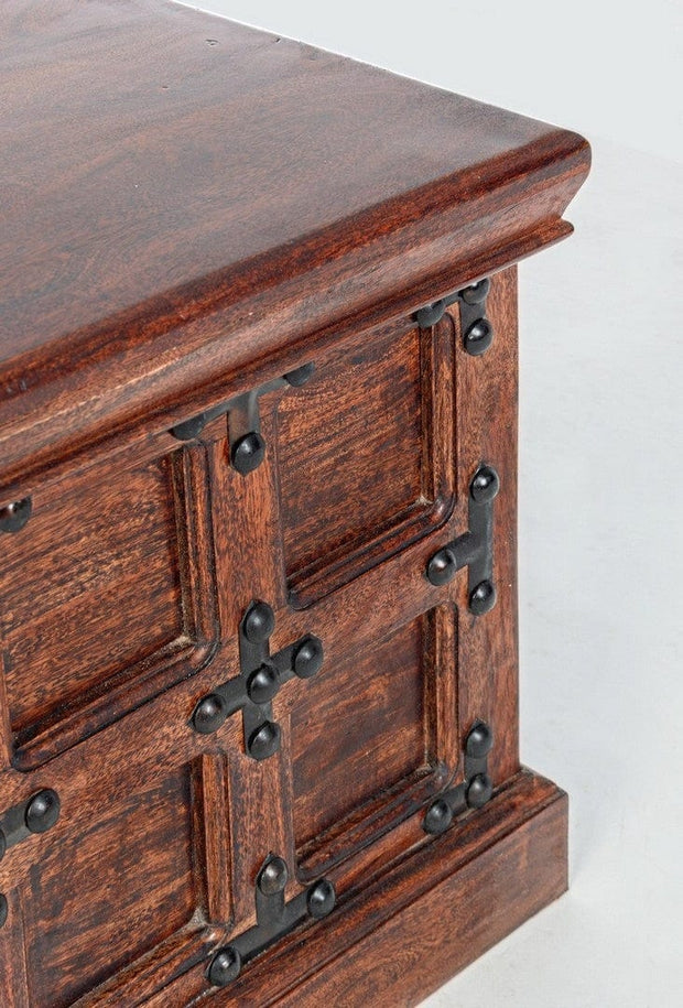 Bizzotto Panca con contenitore in legno Jaipur Noce