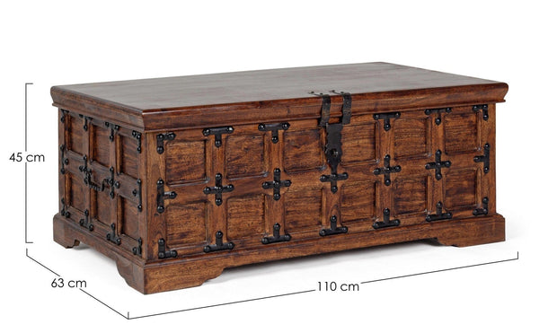 Bizzotto Panca con contenitore in legno Jaipur Noce