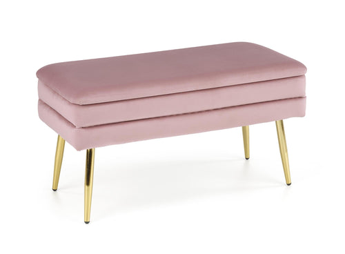 Panca con contenitore in velluto Velante Rosa