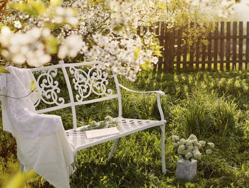 Bizzotto Panca da giardino Giglio Bianco