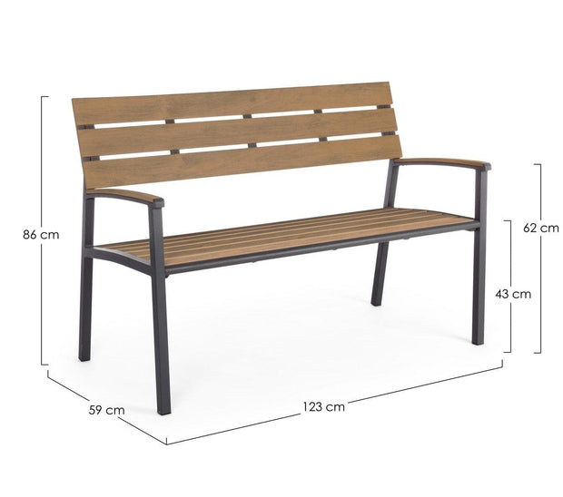 Bizzotto Panca da giardino Isak Naturale