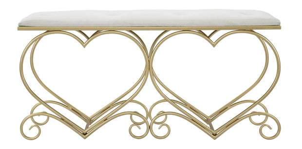 Panca Heart Crema cm 105x37,5x51,5