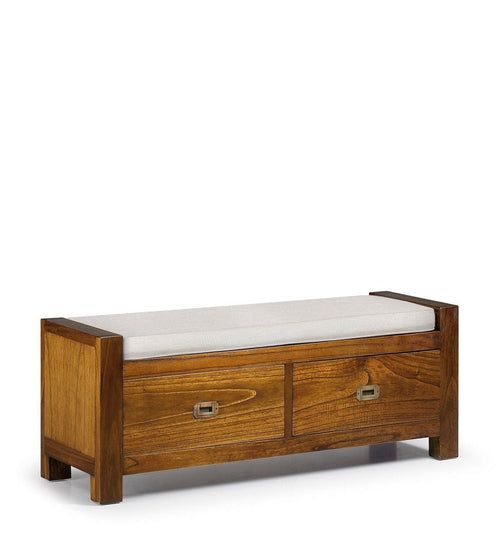 Panca in legno con 2 cassetti Star Beige