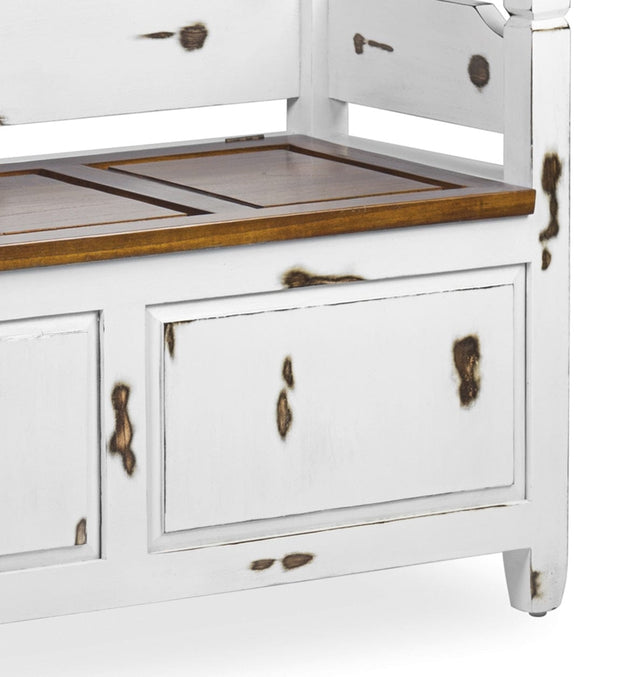 Panca in legno con contenitore Mimi Bianco (2)