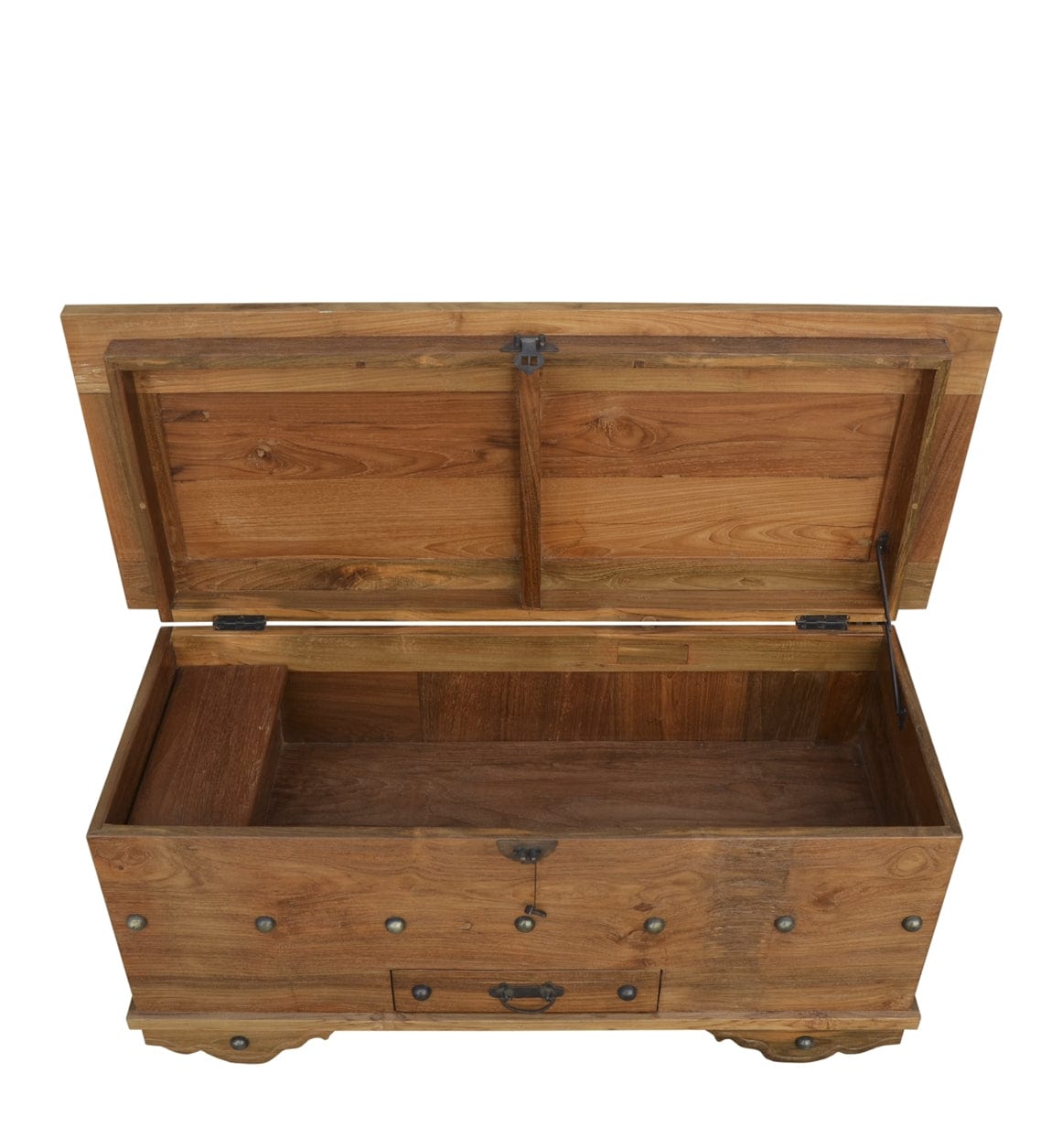 Panca in legno con contenitore Teak Anne Piccola Noce (4)