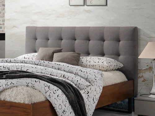 Maesta Pat premium din lemn tapitat cu stofa Elise Grey, 200 x 160 cm