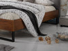Maesta Pat premium din lemn tapitat cu stofa Elise Grey, 200 x 160 cm
