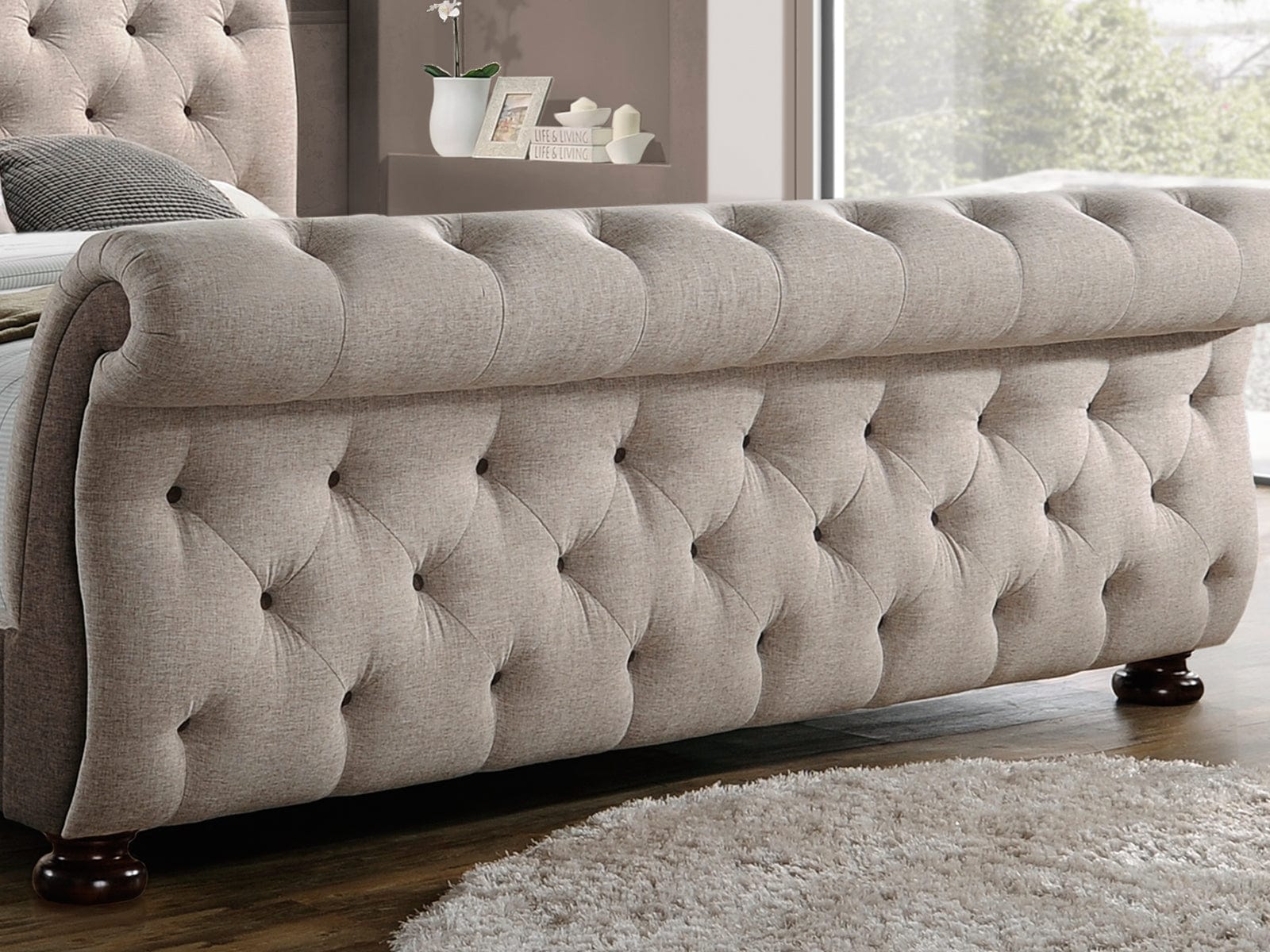 Maesta Pat premium tapitat cu stofa Bellini Dark Beige