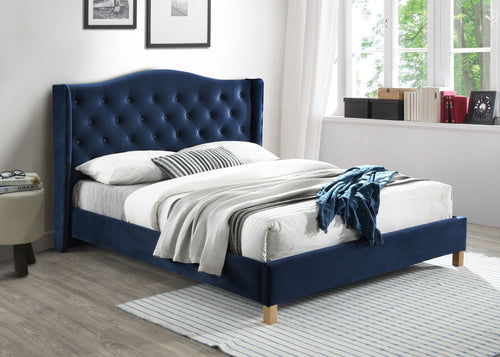 Maesta Pat tapitat cu stofa Oana Velvet Bleumarin