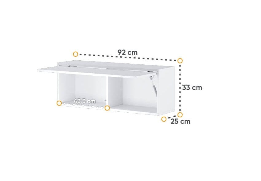 Lenart Pensili con 1 anta BC29 Bianco Lucido