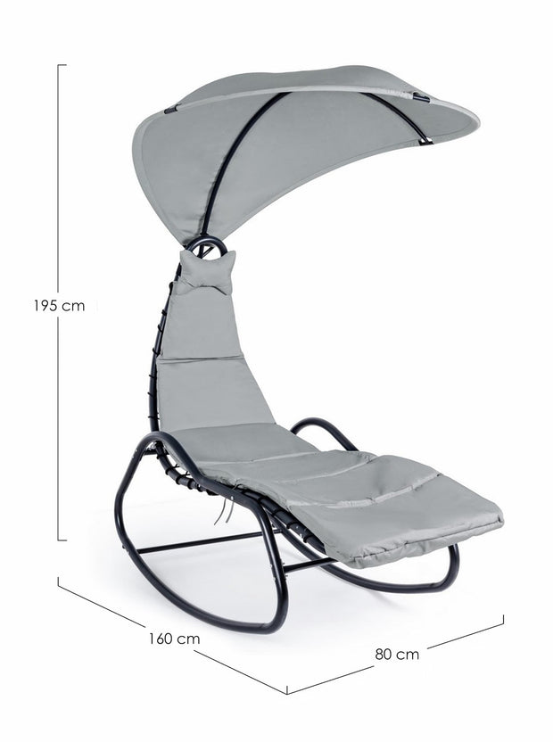 Bizzotto Poltrona a dondolo da giardino Baffin Antracite