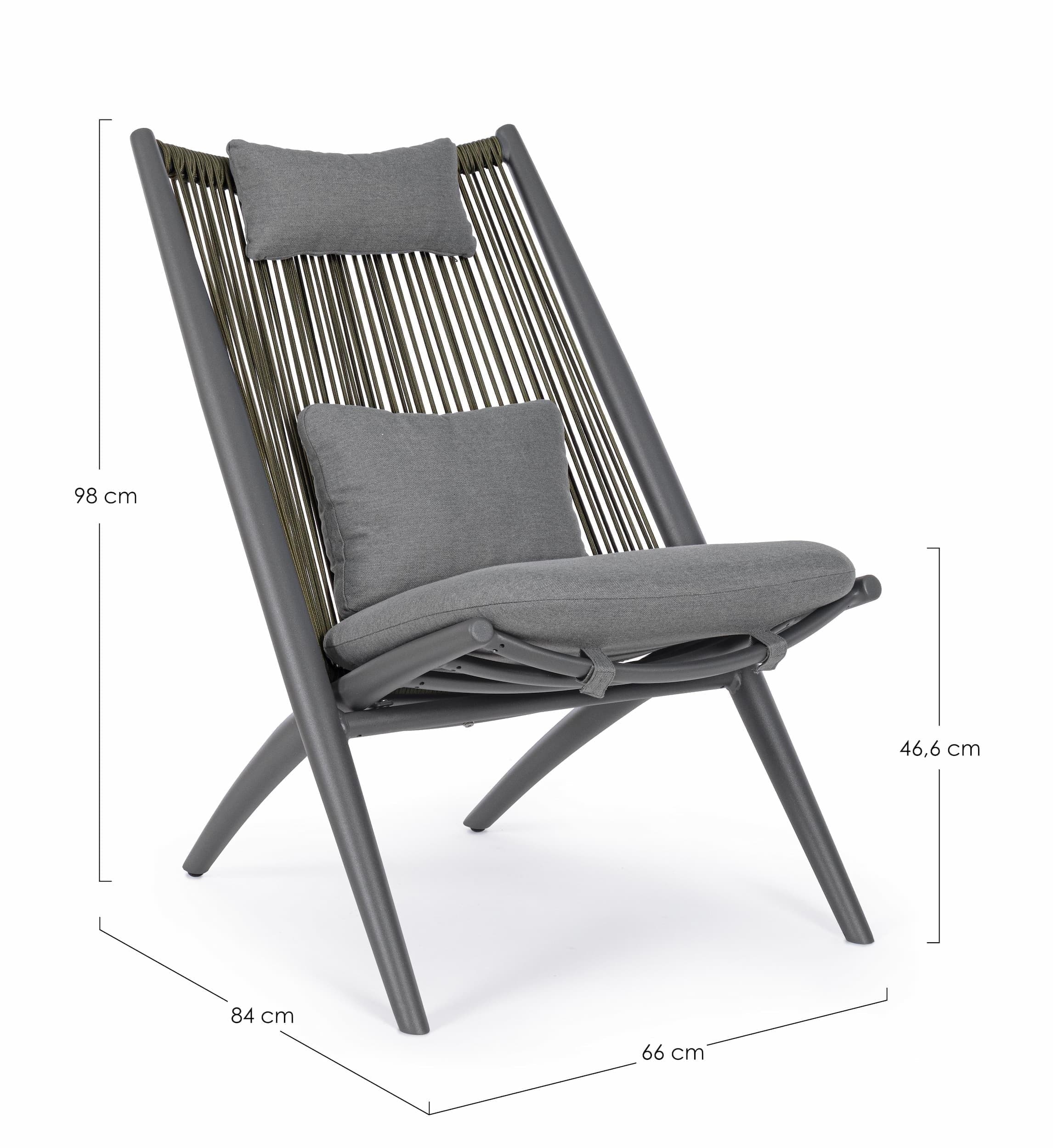 Bizzotto Poltrona da giardino Aloha Lounge Antracite
