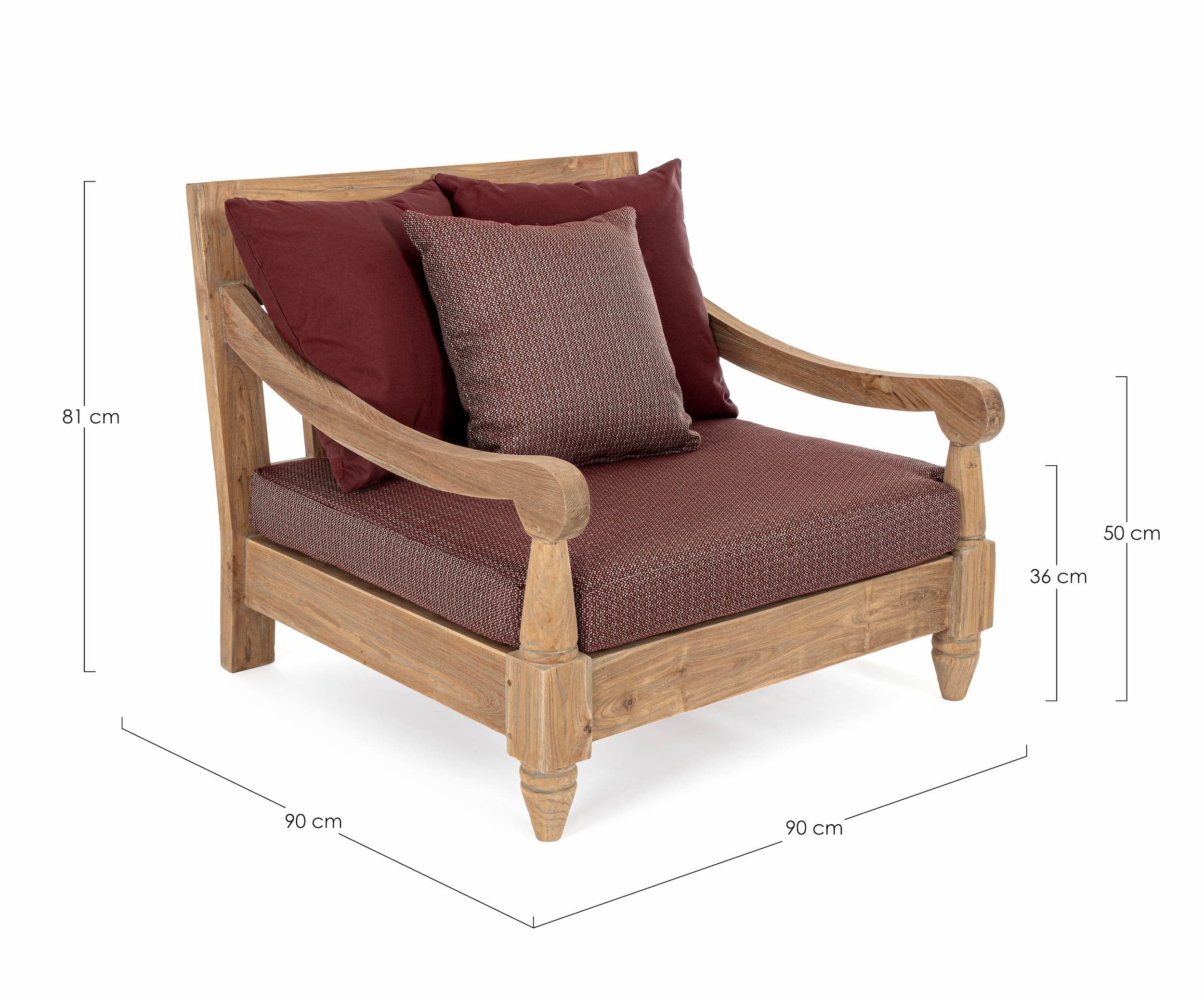 Bizzotto Poltrona da giardino Bali Borgogna