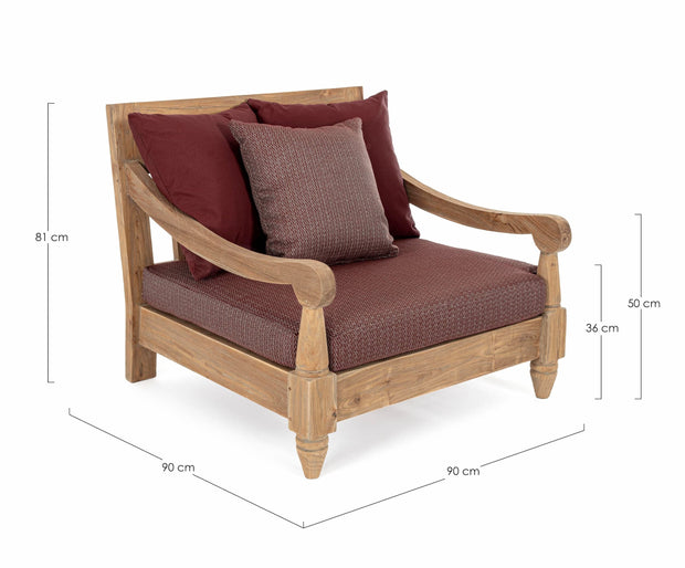 Bizzotto Poltrona da giardino Bali Borgogna