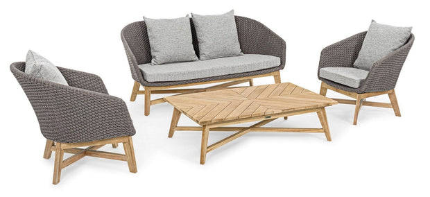 Bizzotto Poltrona da giardino Coachella Grigio