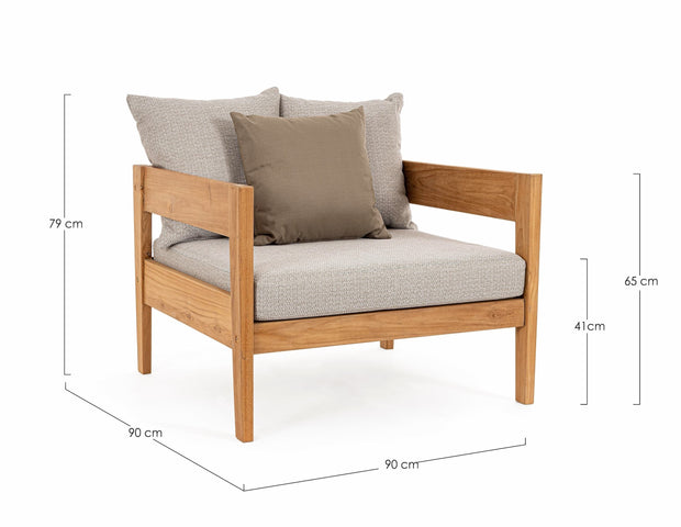 Bizzotto Poltrona da giardino Kobo Grigio