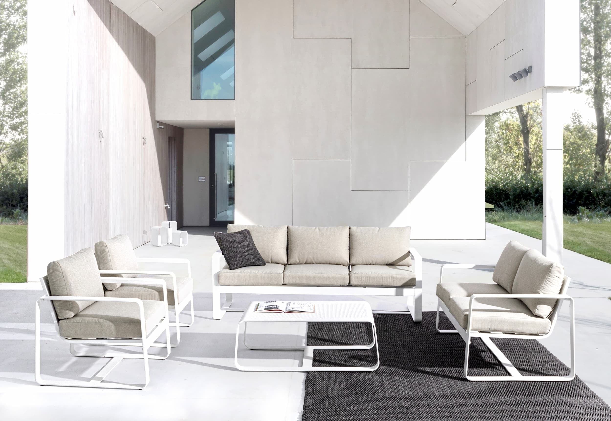 Bizzotto Poltrona da giardino Merrigan Bianco