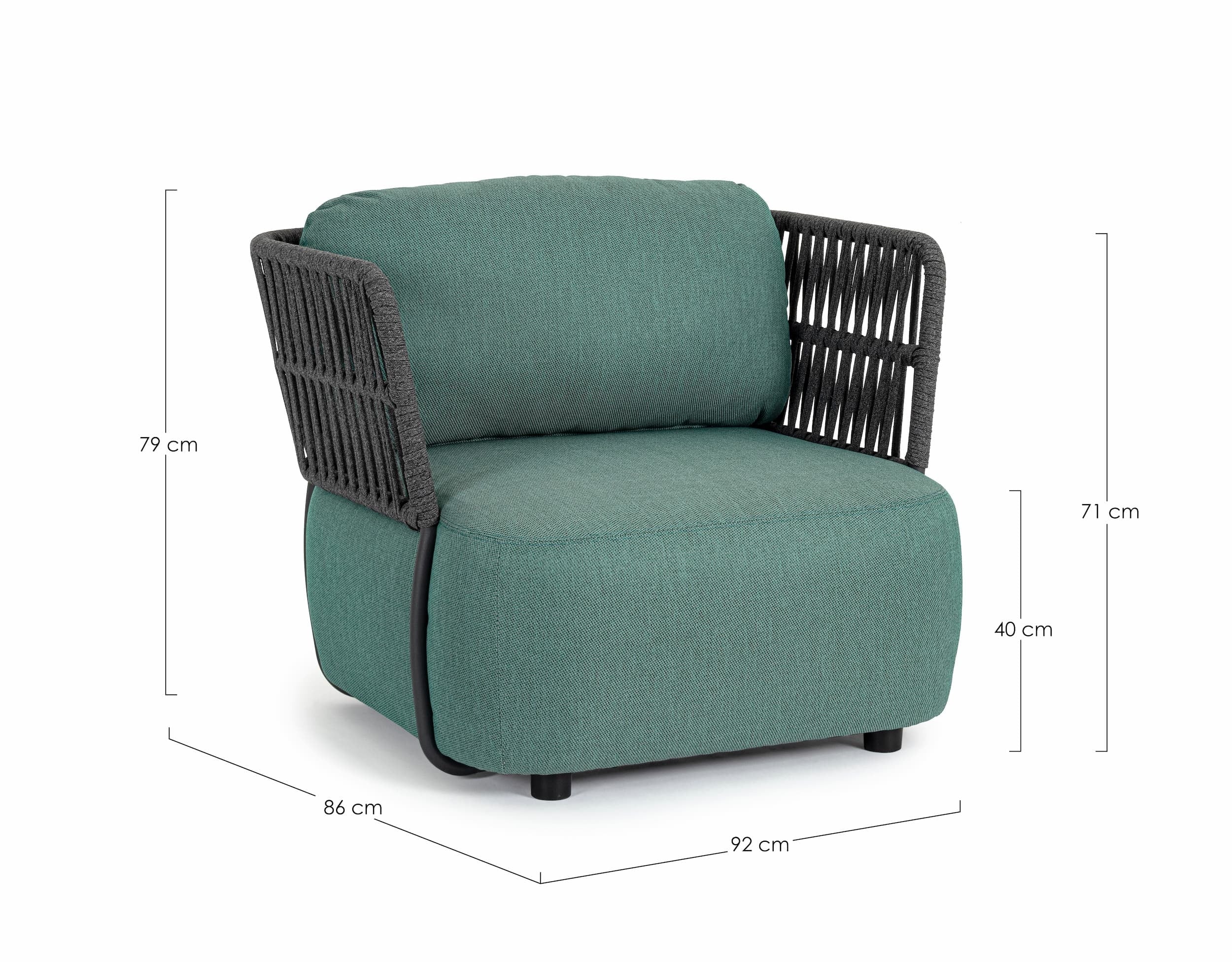 Bizzotto Poltrona da giardino Palmer Verde