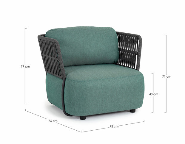 Bizzotto Poltrona da giardino Palmer Verde