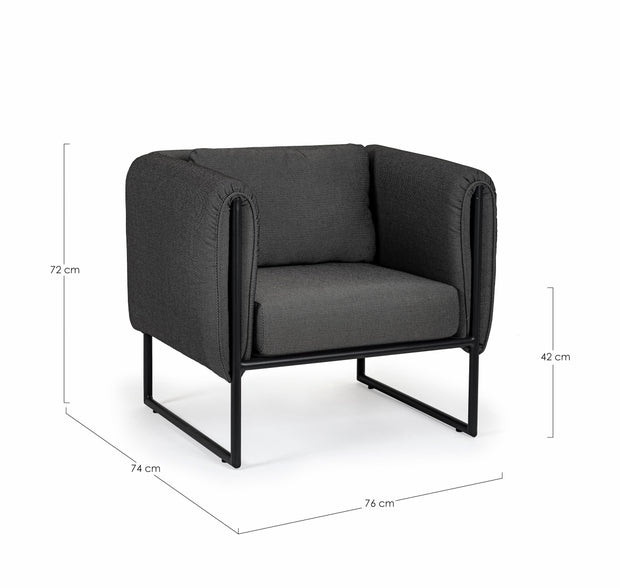 Bizzotto Poltrona da giardino Pixel Antracite
