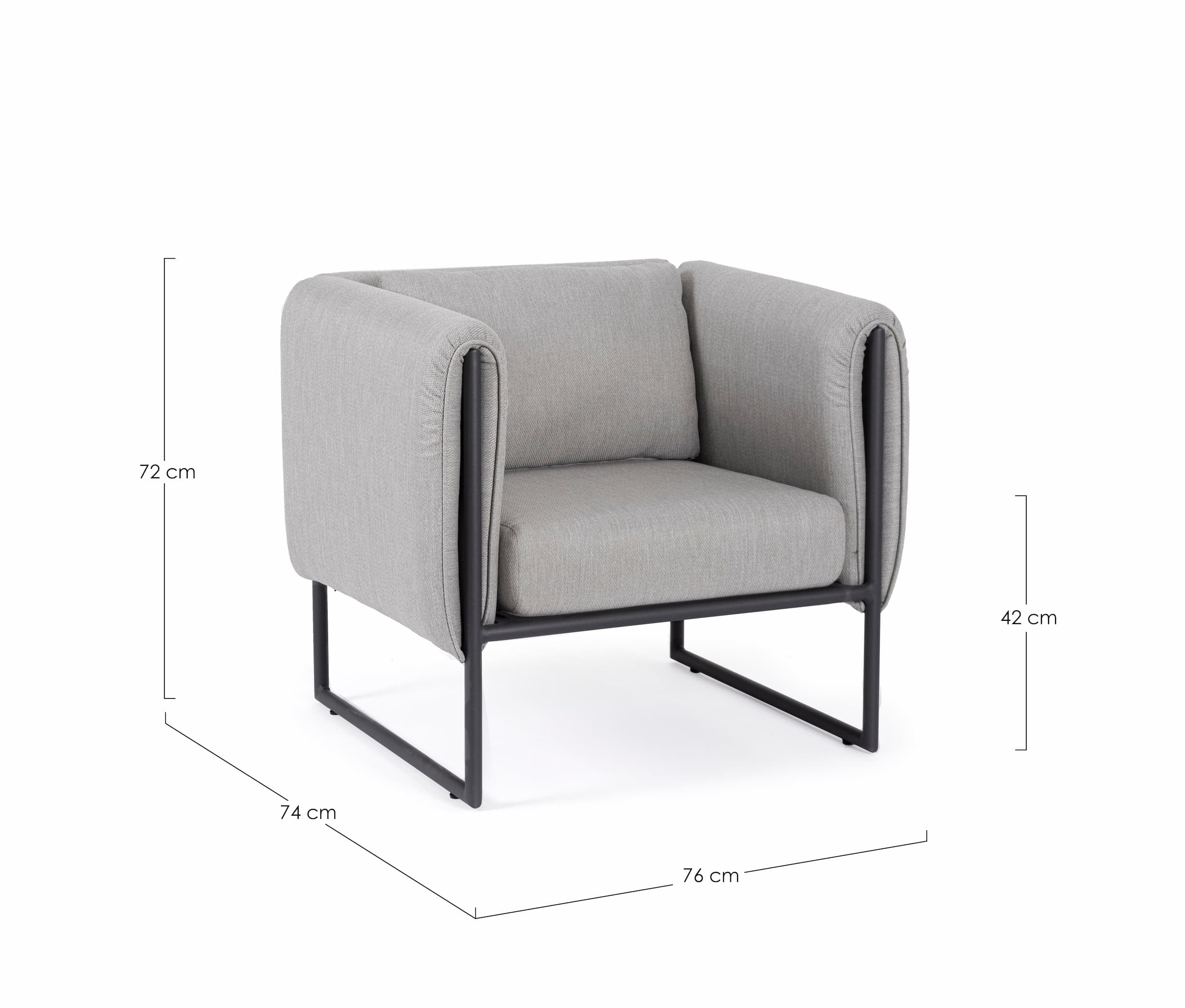 Bizzotto Poltrona da giardino Pixel Grigio