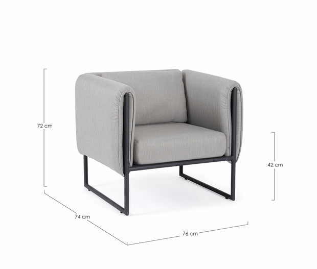 Bizzotto Poltrona da giardino Pixel Grigio