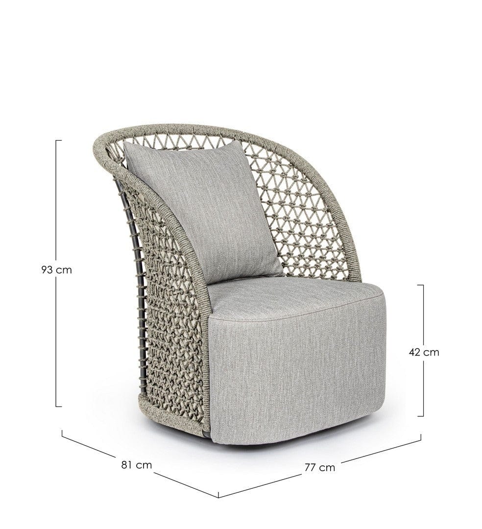Bizzotto Poltrona girevole da giardino Cuyen Beige