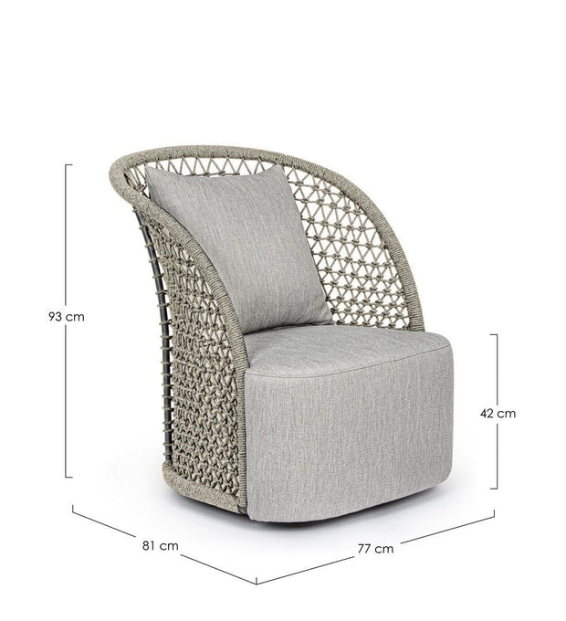 Bizzotto Poltrona girevole da giardino Cuyen Beige