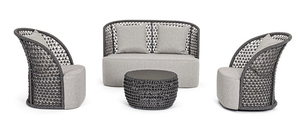 Bizzotto Poltrona girevole da giardino Cuyen Grigio