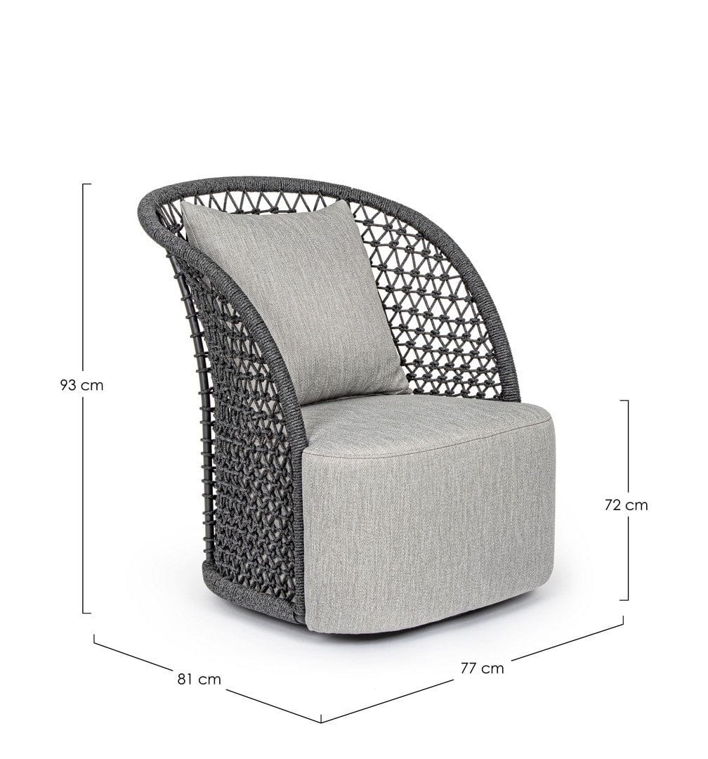 Bizzotto Poltrona girevole da giardino Cuyen Grigio